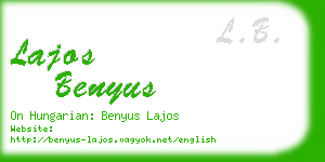 lajos benyus business card